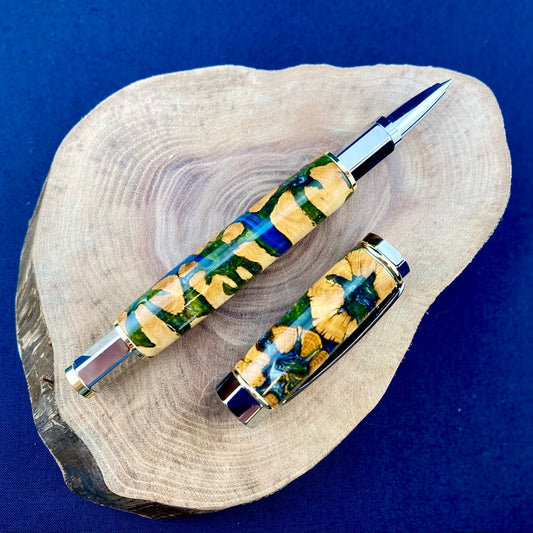 Cholla Cactus Rollerball Pen - Green with Blue