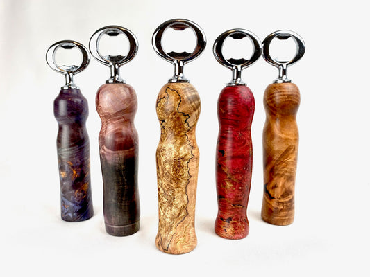 Hand-turned Wood Burl Bottle Openers