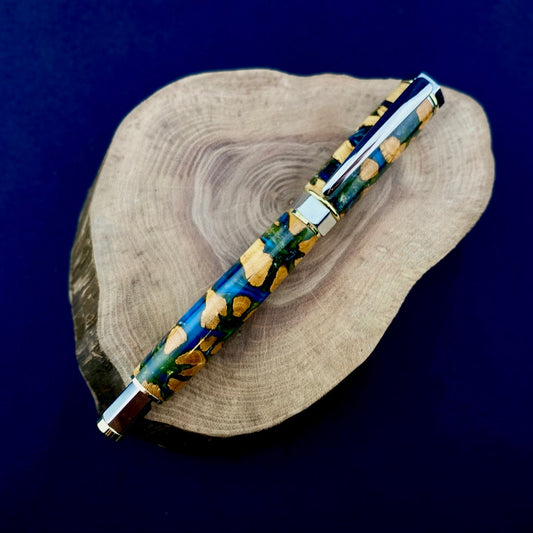 Cholla Cactus Rollerball Pen - Green with Blue