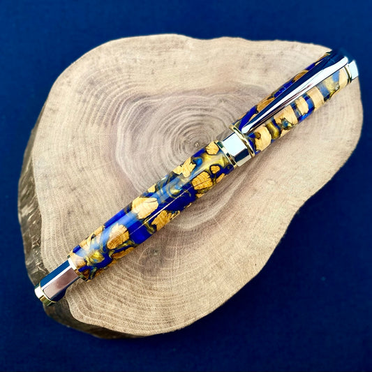 Cholla Cactus Fountain Pen - Blue with Gold